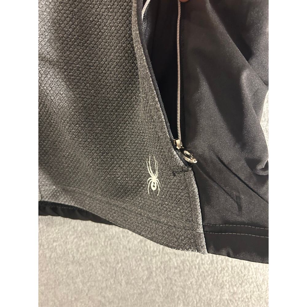 Spyder Vest Mens Large Gray Black Full Zip CAT Electric Power Logo Activewear L‎